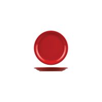 Australian Fine China Flinders Healthcare Red Savoy Round Plate - Narrow Rim - 205mm (Pack of 12)