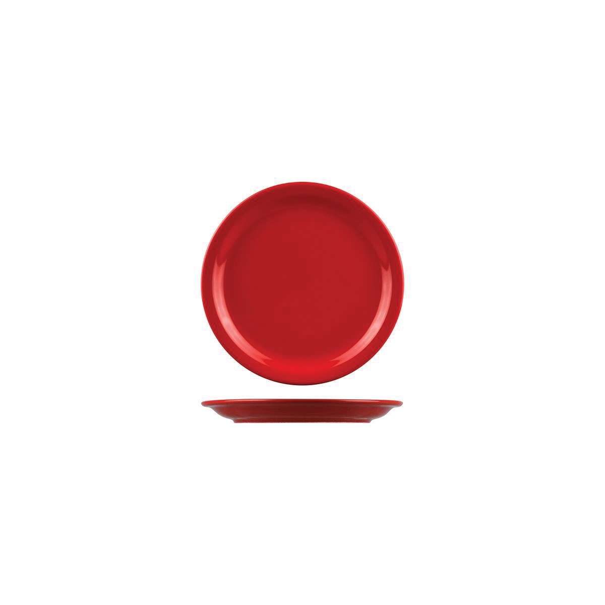Australian Fine China Flinders Healthcare Red Savoy Round Plate - Narrow Rim - 205mm (Pack of 12)
