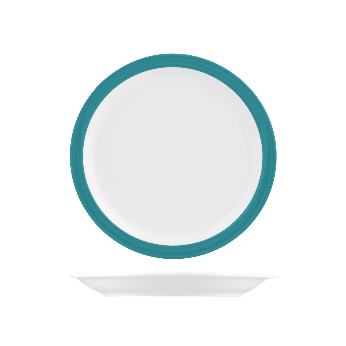 Australian Fine China Aqua Foam Blue Savoy Round Plate - Narrow Rim - 230mm (Pack of 12)