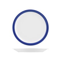 Australian Fine China Leschenaultia Blue Savoy Round Plate - Narrow Rim - 230mm (Pack of 12)