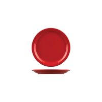 Australian Fine China Flinders Healthcare Red Savoy Round Plate - Narrow Rim - 230mm (Pack of 12)