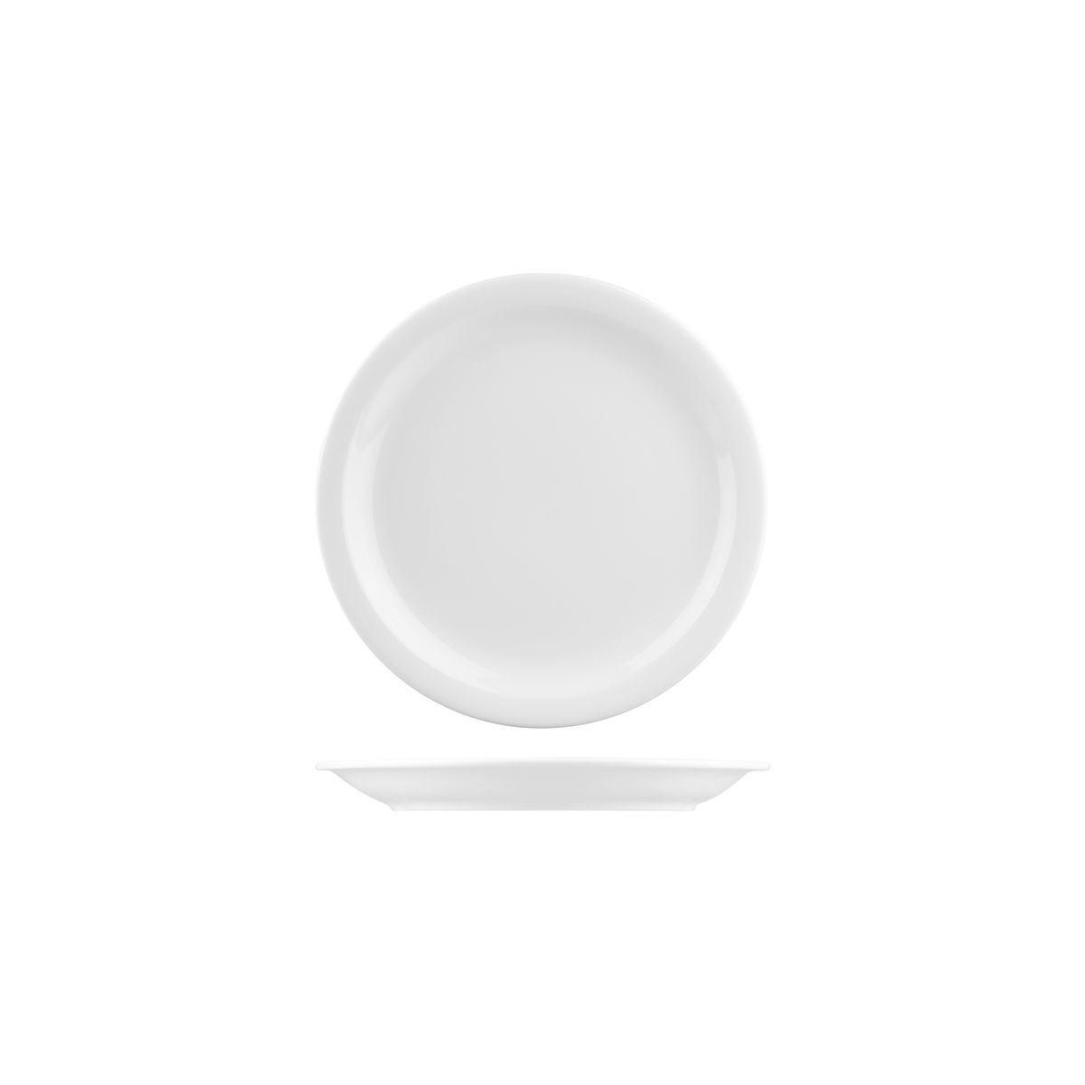 Australian Fine China Flinders Healthcare Savoy Round Plate - Narrow Rim - 250mm - White (Pack of 12)