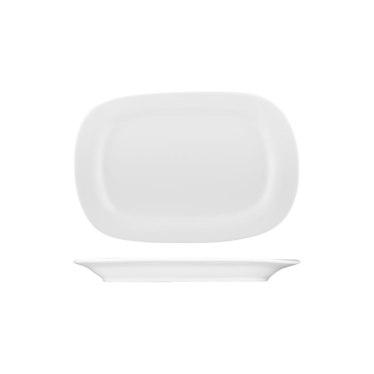 Australian Fine China Flinders Oval Platter - Wide Rim - 253x170mm - White (Pack of 12)