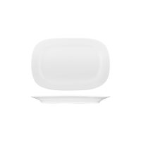 Australian Fine China Flinders Oval Platter - Wide Rim - 300x204mm - White (Pack of 18)