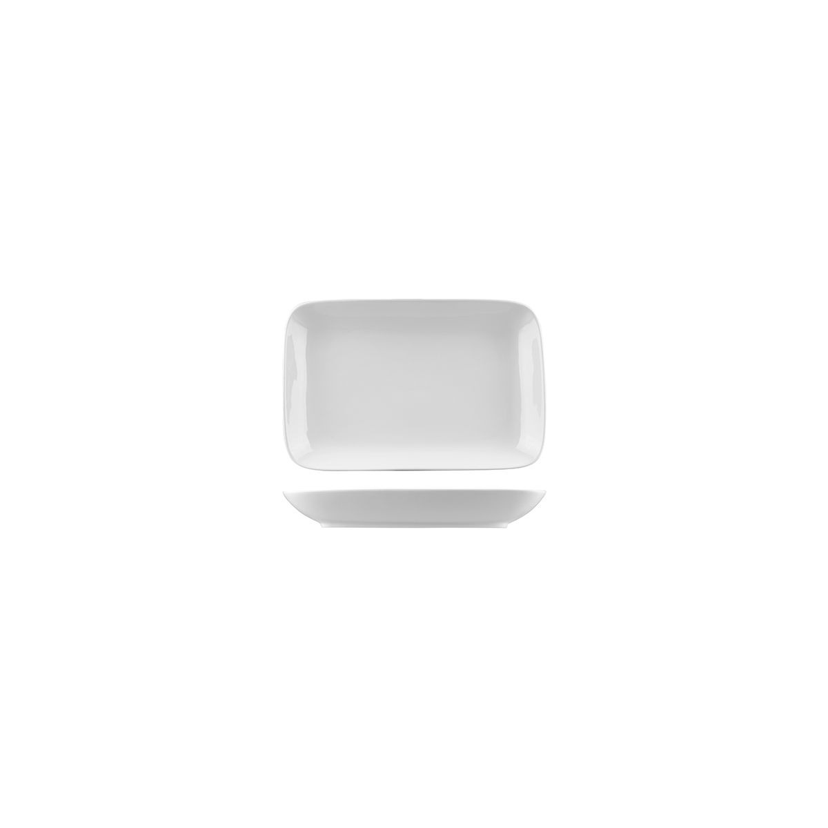 Australian Fine China Xtras Rectangular Coupe Plate - 186x118mm - White (Pack of 8)