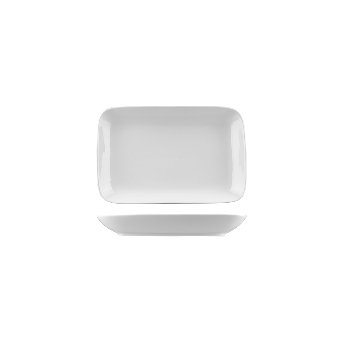 Australian Fine China Xtras Rectangular Coupe Plate - 238x151mm - White (Pack of 6)