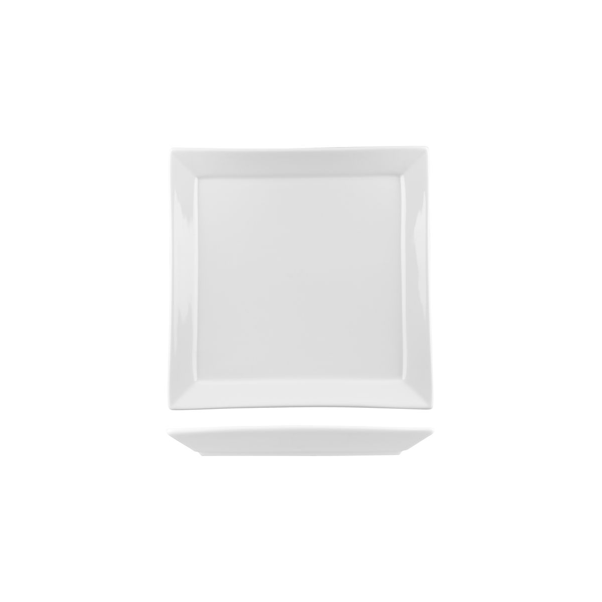Australian Fine China Xtras Square Plate - Narrow Rim - 233x233mm - White (Pack of 12)