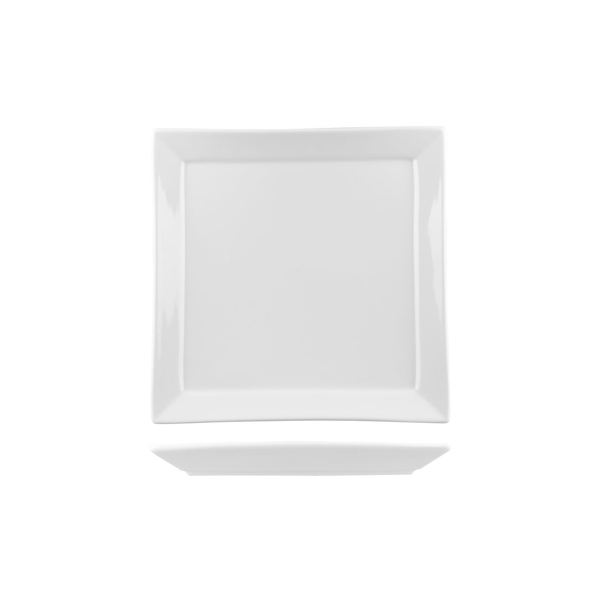 Australian Fine China Xtras Square Plate - Narrow Rim - 258x258mm - White (Pack of 12)