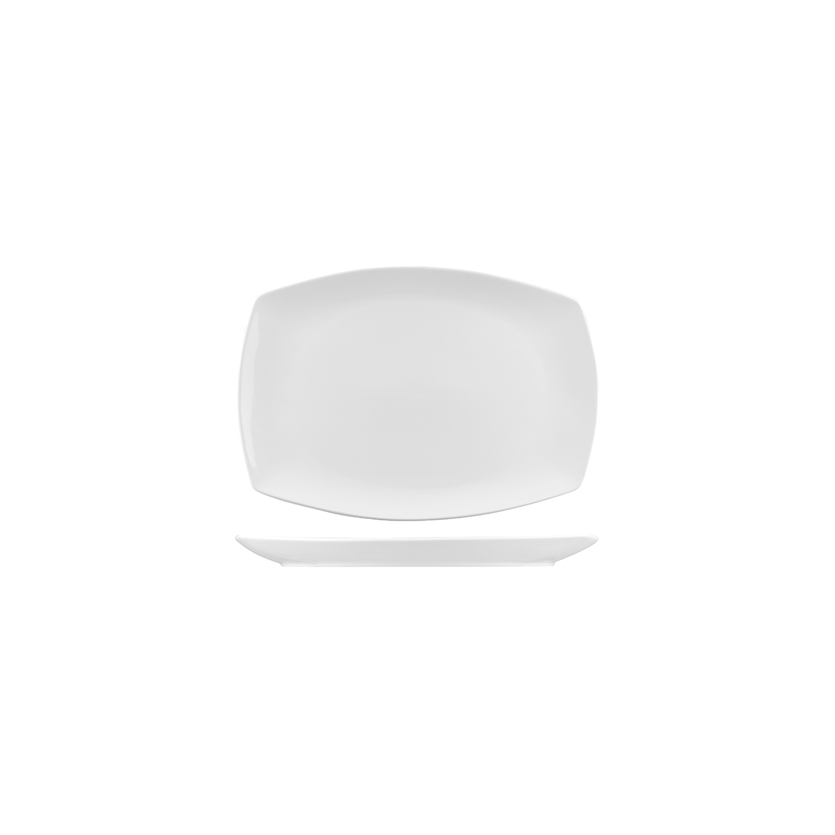 Australian Fine China Xtras Rectangular Coupe Plate - 214x155mm - White (Pack of 6)