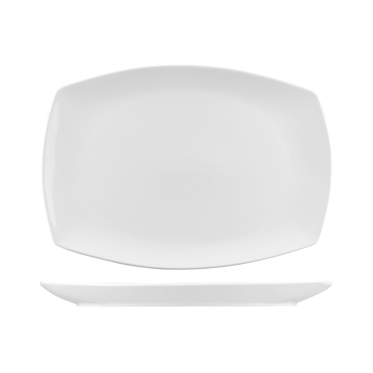 Australian Fine China Xtras Rectangular Coupe Plate - 370x261mm - White (Pack of 12)