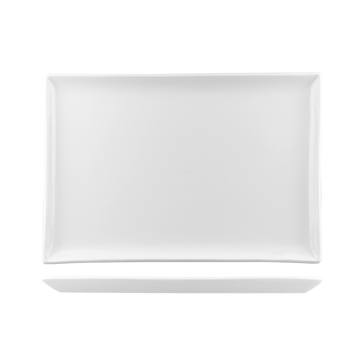 Australian Fine China Xtras Rectangular Flat Platter - 395x270mm - White (Pack of 12)