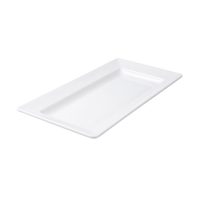 Ryner Melamine Rectangular Platter - Wide Rim - 445x220mm - White (Pack of 3)