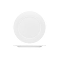 Australian Fine China Pacific Round Plate - Wide Rim - 230mm - White (Pack of 24)
