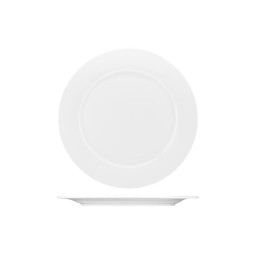 Australian Fine China Pacific Round Plate - Wide Rim - 230mm - White (Pack of 24)