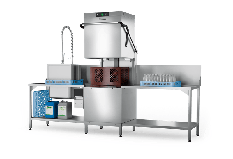 Hobart PREMAX AUPL-VHL Large Chamber Hood Dishwasher with VAPOSTOP & Auto Hood Lift